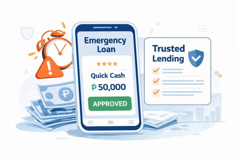 Emergency loans in the Philippines with online loan app approval and quick cash illustration