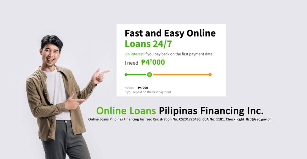 Online Loans Pilipinas loan amount example showing a ₱4,000 online loan request in the Philippines